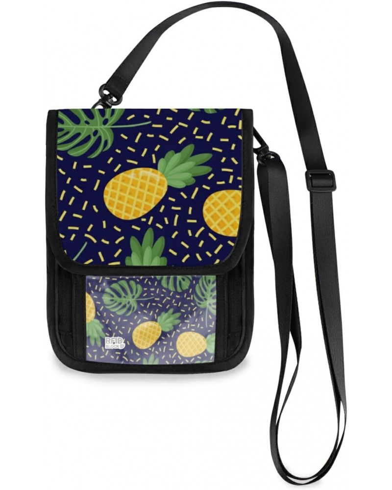 Small Crossbody Cell Phone Purse Bag 3 for Women Wallet Purse Tropical Palm Leaves Pineapples Mini Messenger Shoulder Handbag...