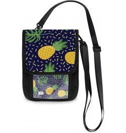 Small Crossbody Cell Phone Purse Bag 3 for Women Wallet Purse Tropical Palm Leaves Pineapples Mini Messenger Shoulder Handbag...