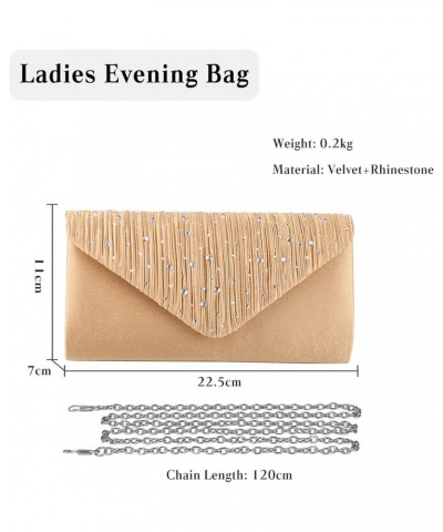 Evening Bag for Women Rhinestone Clutch Bag Envelope Handbag Bridal Wedding Purse Gold $29.79 Evening Bags