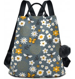 Backpack Purse for Women Fashion Travel Anti-theft Cute Bee Butterfly Daisy Flower Daypack Casual Shoulder Bag Medium Size $2...