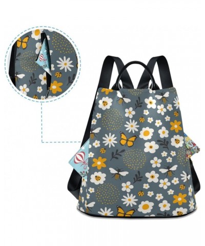 Backpack Purse for Women Fashion Travel Anti-theft Cute Bee Butterfly Daisy Flower Daypack Casual Shoulder Bag Medium Size $2...