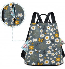 Backpack Purse for Women Fashion Travel Anti-theft Cute Bee Butterfly Daisy Flower Daypack Casual Shoulder Bag Medium Size $2...