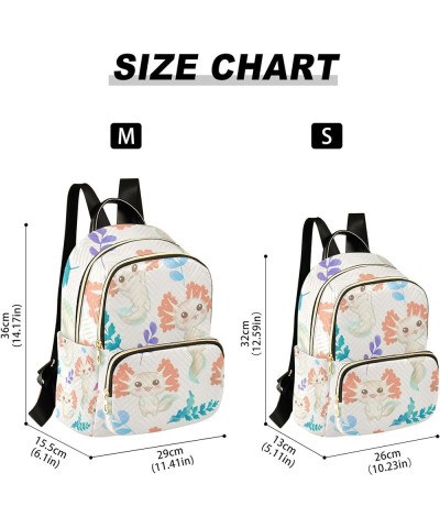 Cute Watercolor Axolotl Backpack for Women Shoulder Bag Lightweight Small Backpack Casual Daypack for Travel Small(11.41'' x ...