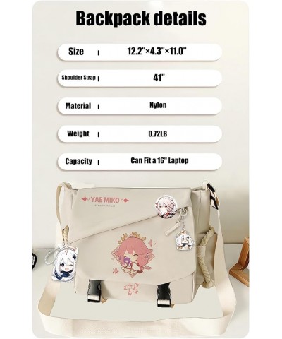 Genshin Impact Handbag Sangonomiya Crossbody Bag Single Shoulder Bag Adult Single Shoulder Backpack White Bag Venti $22.53 Ba...