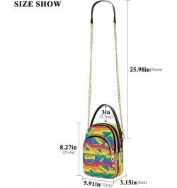 Sunset Gradient Quilted Handbag Purse with Chain Rainbow Heart Stripe $15.19 Shoulder Bags