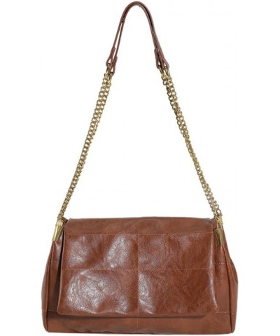 Beautiful Designer Chain Crossbody Bag for Women Fashion Leather Lightweight Shoulder Bag Handbags Brown $32.09 Totes