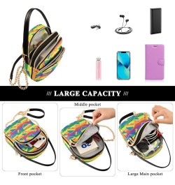 Sunset Gradient Quilted Handbag Purse with Chain Rainbow Heart Stripe $15.19 Shoulder Bags