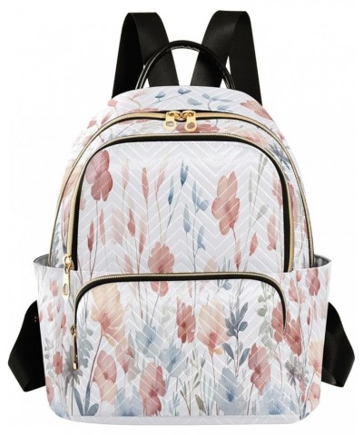 Watercolor Red Flower Quilted Backpack for Women Travel Bag Shoulder Bags Purses for Work Nurse Daily M Small $18.59 Backpacks