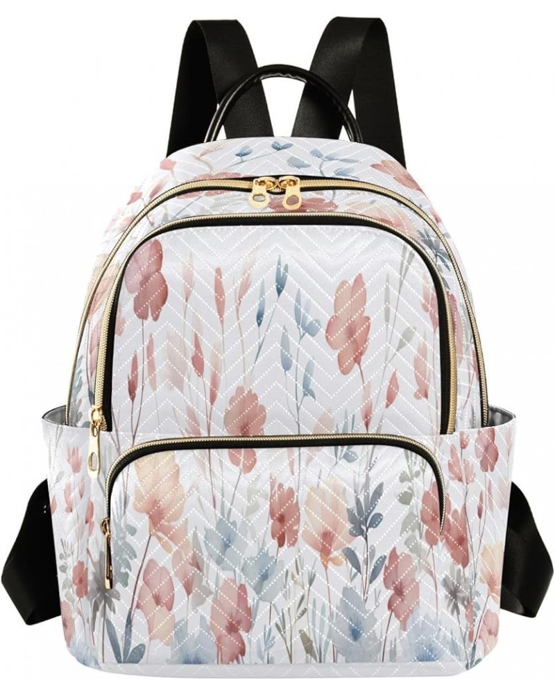 Watercolor Red Flower Quilted Backpack for Women Travel Bag Shoulder Bags Purses for Work Nurse Daily M Small $18.59 Backpacks