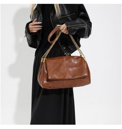 Beautiful Designer Chain Crossbody Bag for Women Fashion Leather Lightweight Shoulder Bag Handbags Brown $32.09 Totes