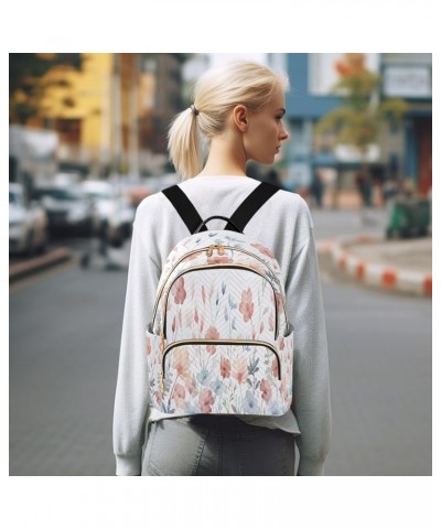 Watercolor Red Flower Quilted Backpack for Women Travel Bag Shoulder Bags Purses for Work Nurse Daily M Small $18.59 Backpacks