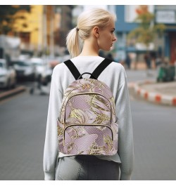 Rose Gold Butterfly Print Small Backpack Purse for Women Travel Bag Fashion Daypack Back Pack Shoulder Bag Multicolor Medium ...