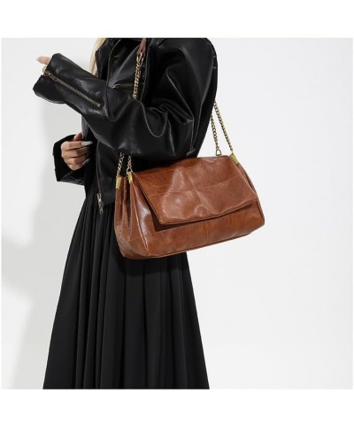 Beautiful Designer Chain Crossbody Bag for Women Fashion Leather Lightweight Shoulder Bag Handbags Brown $32.09 Totes