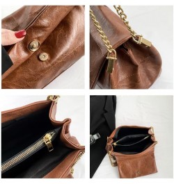 Beautiful Designer Chain Crossbody Bag for Women Fashion Leather Lightweight Shoulder Bag Handbags Brown $32.09 Totes