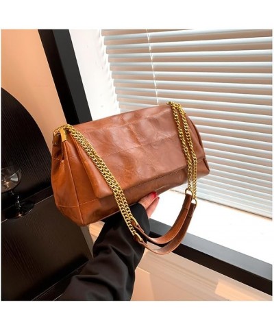 Beautiful Designer Chain Crossbody Bag for Women Fashion Leather Lightweight Shoulder Bag Handbags Brown $32.09 Totes