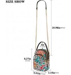 Watercolor Tropical Flowers Design Crossbody Bags Shoulder Bag for Women Stylish Ladies Messenger Bags Cell Phone Purse and H...