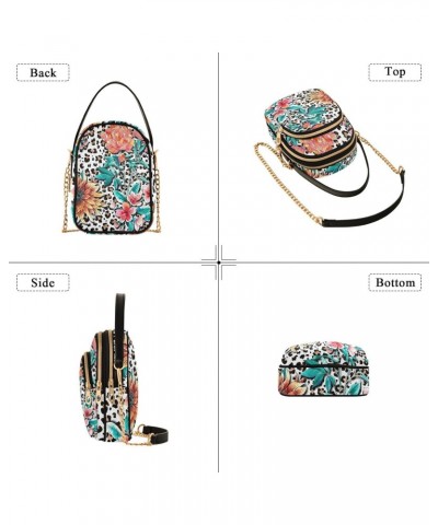 Watercolor Tropical Flowers Design Crossbody Bags Shoulder Bag for Women Stylish Ladies Messenger Bags Cell Phone Purse and H...