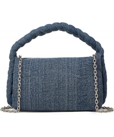 Denim Purses Women Jean Clutch Handbags Chain Satchel Tote Hobo Knot Woven Top Handle Trendy Shoulder Crossbody Sling Bag Dar...