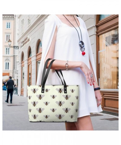 Bees Printed Purses and Handbags for Women Vintage Tote Bag Top Handle Ladies Shoulder Bags for Shopping Travel $22.79 Totes