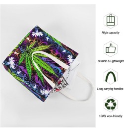 Psychedelic Trippy Marijuana Pattern CanvasTote Bag for Women Girl Canvas Shoulder Handbags Cute Large Purse $14.29 Totes