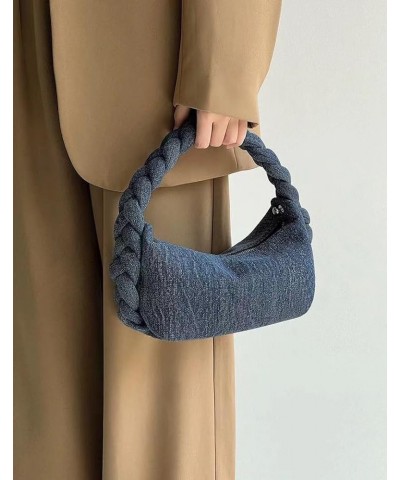 Denim Purses Women Jean Clutch Handbags Chain Satchel Tote Hobo Knot Woven Top Handle Trendy Shoulder Crossbody Sling Bag Dar...