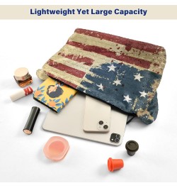 4th of July Women Boho Handbag Grunge Liberty American Flag Vintage Underarm Bag Tote Bag Shoulder Bag Crossbody Bag Fluffy C...