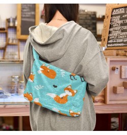 Cute Fox Love Plush Shoulder Bag Furry Tote Handbag Purse Faux Fur Crossbody Bag for Women $8.80 Shoulder Bags