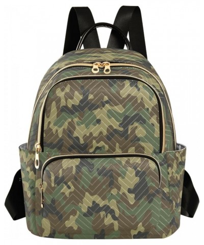 Stylish Green Camouflage Women Backpack Purse Ladies Fashion Shoulder Bag Daypack Travel Bag 7.5L Small $17.04 Backpacks