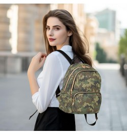 Stylish Green Camouflage Women Backpack Purse Ladies Fashion Shoulder Bag Daypack Travel Bag 7.5L Small $17.04 Backpacks