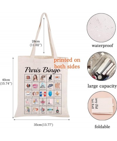 Paris Bingo Tote Bag Paris Travel Gift Paris Traveller Lover Grocery Handbag For Women French Gift Shopping Bag Beige $10.20 ...