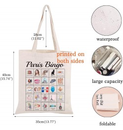 Paris Bingo Tote Bag Paris Travel Gift Paris Traveller Lover Grocery Handbag For Women French Gift Shopping Bag Beige $10.20 ...