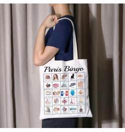 Paris Bingo Tote Bag Paris Travel Gift Paris Traveller Lover Grocery Handbag For Women French Gift Shopping Bag Beige $10.20 ...