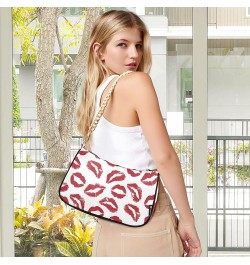 Women's Handbags Tote Crossbody Bag Stylish Purse Ladies Shoulder Bag Handbag Red Lipstick Kiss Crescent Bag Red Lipstick Kis...