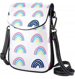 Small Crossbody Bag Blue Rainbow Cell Phone Purse Wallet $16.06 Crossbody Bags