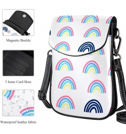 Small Crossbody Bag Blue Rainbow Cell Phone Purse Wallet $16.06 Crossbody Bags