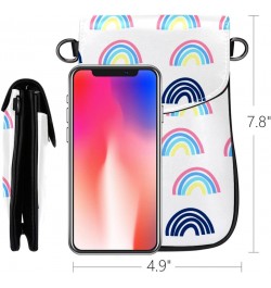 Small Crossbody Bag Blue Rainbow Cell Phone Purse Wallet $16.06 Crossbody Bags