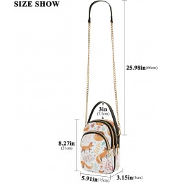 Cute Foxes Flowers Crossbody Bags for Women Cross Body Bags Hand Bags with Chain Strap for Daily Use $13.77 Crossbody Bags