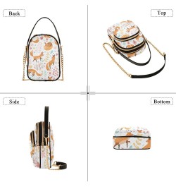 Cute Foxes Flowers Crossbody Bags for Women Cross Body Bags Hand Bags with Chain Strap for Daily Use $13.77 Crossbody Bags