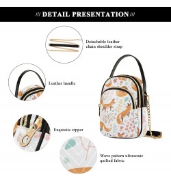 Cute Foxes Flowers Crossbody Bags for Women Cross Body Bags Hand Bags with Chain Strap for Daily Use $13.77 Crossbody Bags