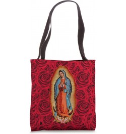 Our Lady Virgen De Guadalupe Virgin Mary Rose Floral Tote Bag $11.87 Totes