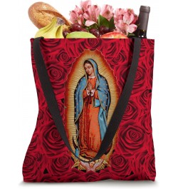 Our Lady Virgen De Guadalupe Virgin Mary Rose Floral Tote Bag $11.87 Totes