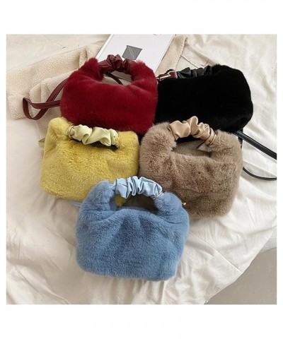 Women's Small Furry Bucket Bag Plush Shoulder Tote Bag Mini Fluffy Crossbody Handbag Fuzzy Bags Purse in Winter Black $27.71 ...