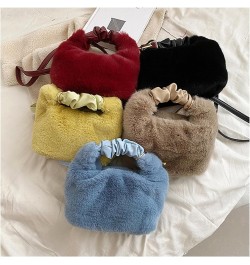 Women's Small Furry Bucket Bag Plush Shoulder Tote Bag Mini Fluffy Crossbody Handbag Fuzzy Bags Purse in Winter Black $27.71 ...