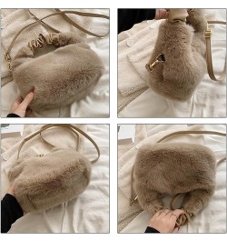 Women's Small Furry Bucket Bag Plush Shoulder Tote Bag Mini Fluffy Crossbody Handbag Fuzzy Bags Purse in Winter Black $27.71 ...