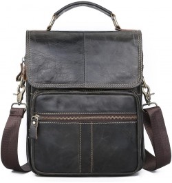 Small Messenger Bag for Men Genuine Leather Shoulder Crossbody Purse for Work Business Sling Handbag Black $38.12 Totes