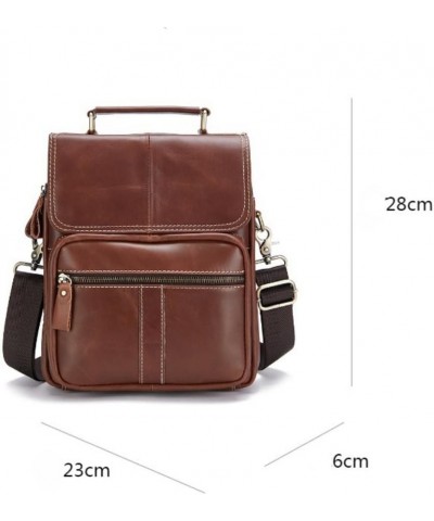 Small Messenger Bag for Men Genuine Leather Shoulder Crossbody Purse for Work Business Sling Handbag Black $38.12 Totes