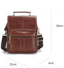 Small Messenger Bag for Men Genuine Leather Shoulder Crossbody Purse for Work Business Sling Handbag Black $38.12 Totes