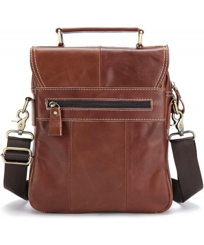 Small Messenger Bag for Men Genuine Leather Shoulder Crossbody Purse for Work Business Sling Handbag Black $38.12 Totes