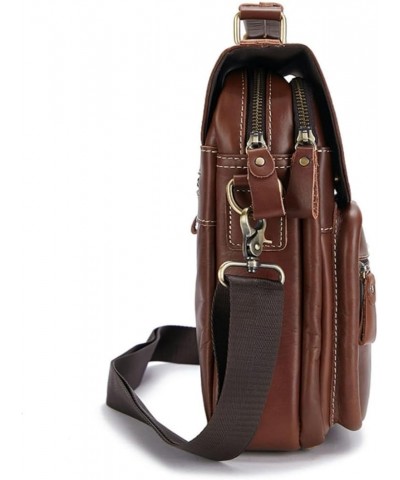 Small Messenger Bag for Men Genuine Leather Shoulder Crossbody Purse for Work Business Sling Handbag Black $38.12 Totes