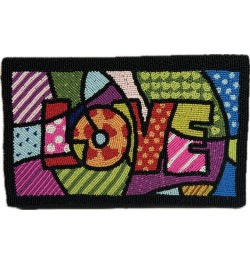 Ricki Designs Colorful Beaded LOVE Clutch/Crossbody with Silver Detachable Crossbody Strap -Women $35.70 Clutches